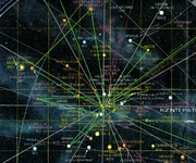  of major space lanes highlighted in green in  .