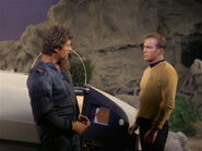 James T. Kirk confronts Lazarus in the other universe.
