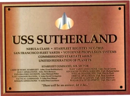 USS Sutherland ded. plaque