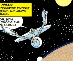 USS Enterprise at Toltan colony world.