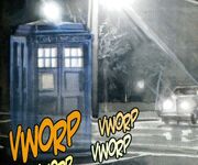 The TARDIS materializing.