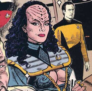 Troi transformed into a Klingon.