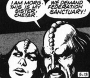 Morg and Chetar request asylum.