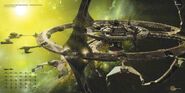 Klingon battlecruisers at DS9. (June)