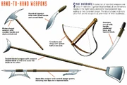 Various  mêlée weapons.