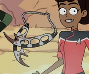 Beckett Mariner imagines bat'leth-styled nunchaku.