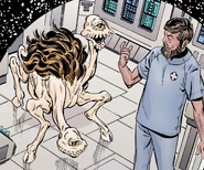 Leonard McCoy treats a Pierson's Puppeteer.