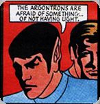 Spock discusses Argontron nyctophobia.