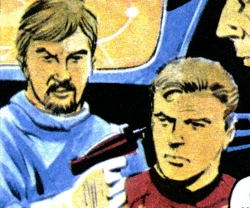 Cal Jarman took Kirk hostage.