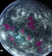 Entaba III's rocky surface and pink .