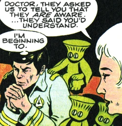 Abaris natives with Leonard McCoy and Elsa Hoff