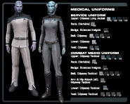 Starfleet Medical service and combat medic uniforms