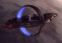 A Vulcan D'Kyr-class starship.