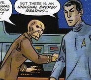 Spock and unidentified alien science officer