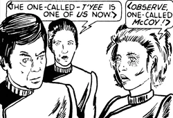 "McCoy", "Chapel", "T'Yee".