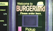 Burgerland drive-through window.