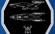 Speedstar W-4 class warpshuttle schematic profiles.