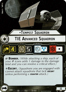 Tempest Squadron TIE Advanced Squadron card