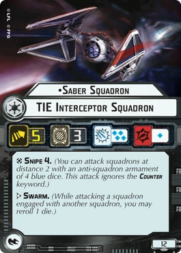 Saber Squadron TIE Interceptor Squadron card