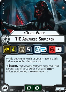 Darth Vader TIE Advanced Squadron card