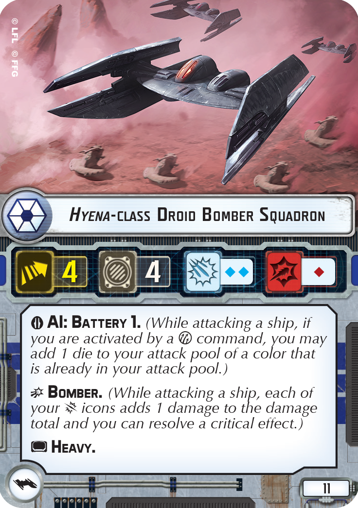 Hyena class Droid Bomber Squadron Star Wars Armada Wiki Fandom