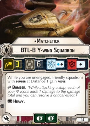 Matchstick BTL-B Y-wing Squadron card