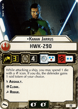 Kanan Jarrus HWK-290 Squadron card