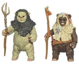 The Nho'Apakk action figure (left) was designed after a costume created for Return of the Jedi.