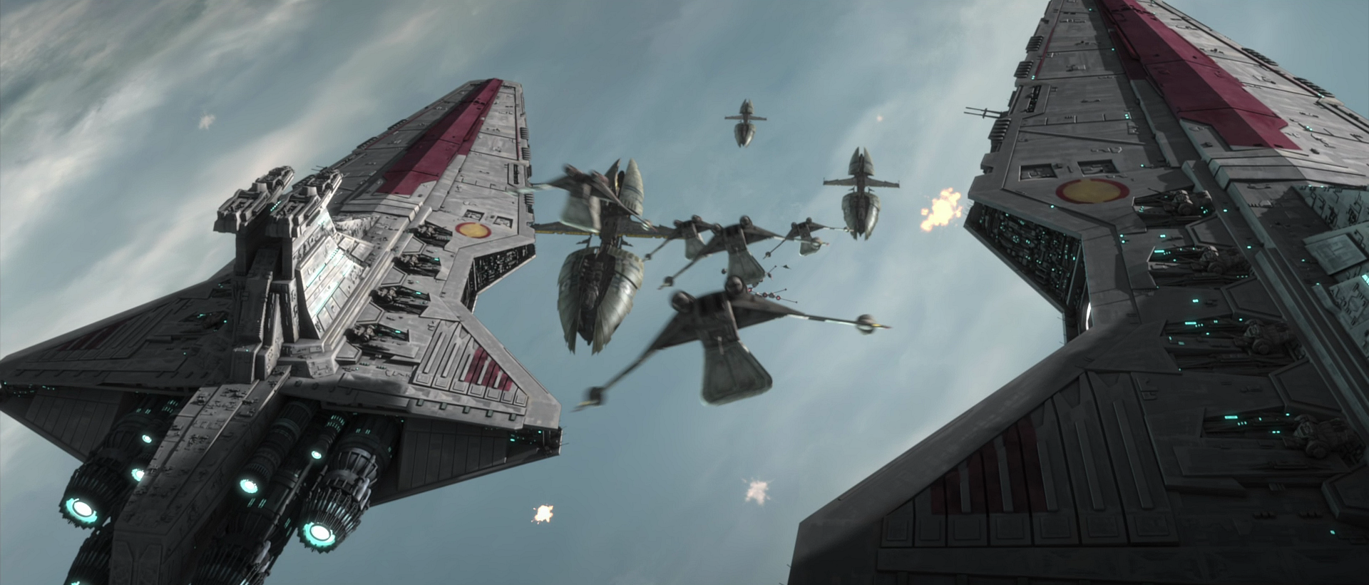 Skywalker's task force engages the Separatists in the defense of Cato Neimoidia.