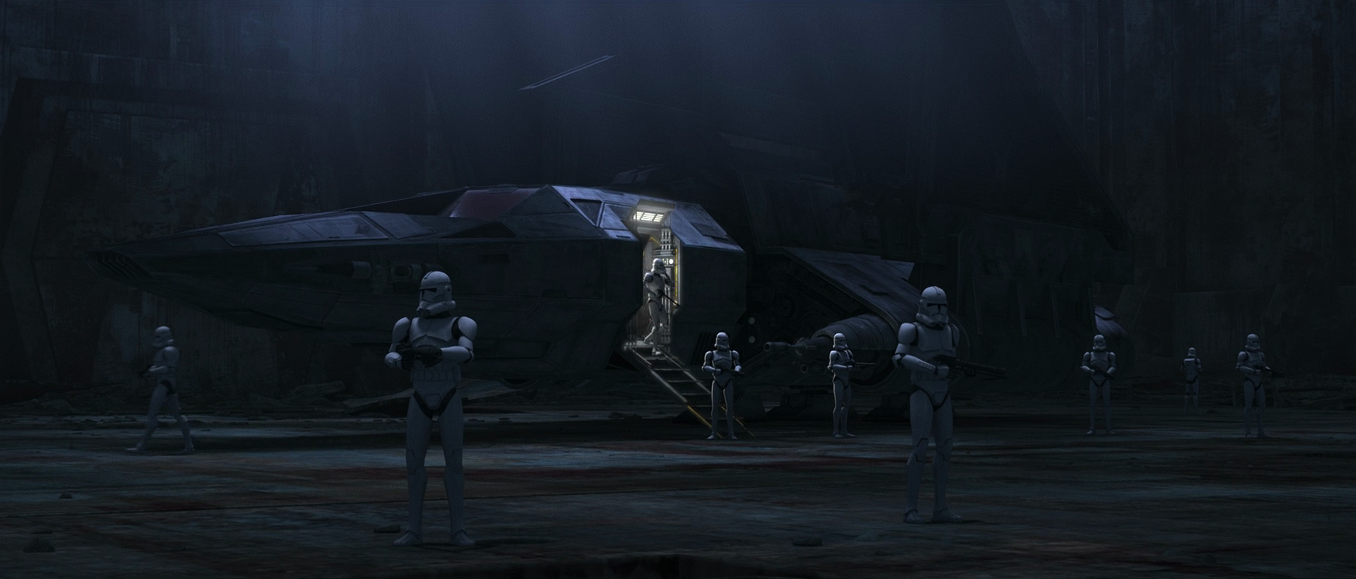 Clones led by CT-8508 secure the Marauder.