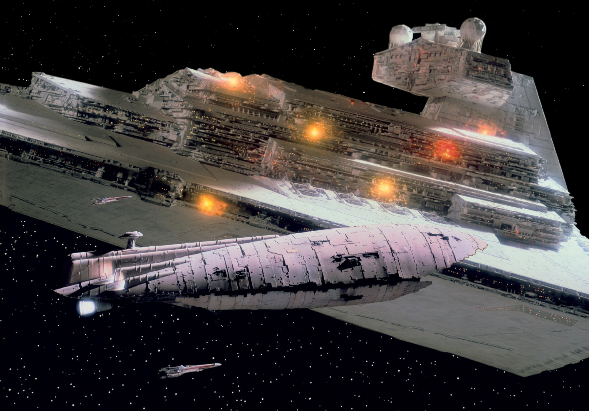 The Quantum Storm and its escort fighters escaped past the damaged Tyrant.