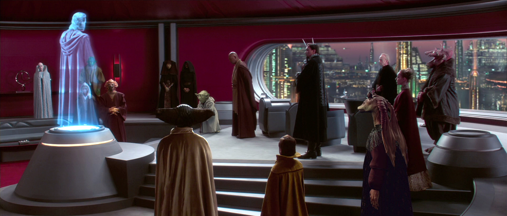 The Chancellor's office received Obi-Wan Kenobi's report on the Separatists' war plans.