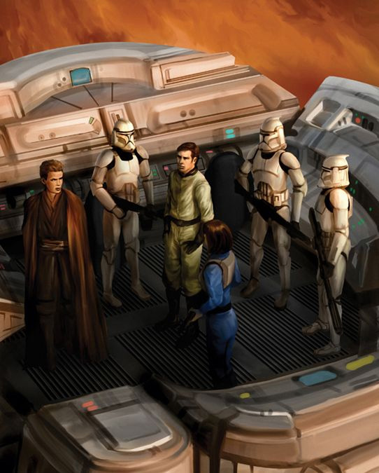 Halcyon's friend, Skywalker, with Erk H'Arman and Odie Subu during the battle