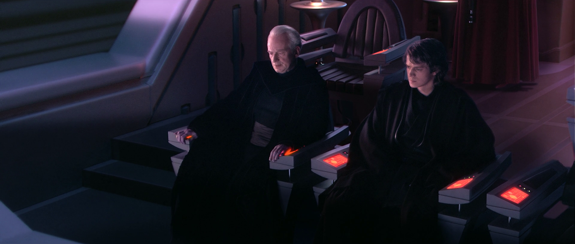 Chancellor Palpatine recounting the Tragedy of Darth Plagueis to Skywalker