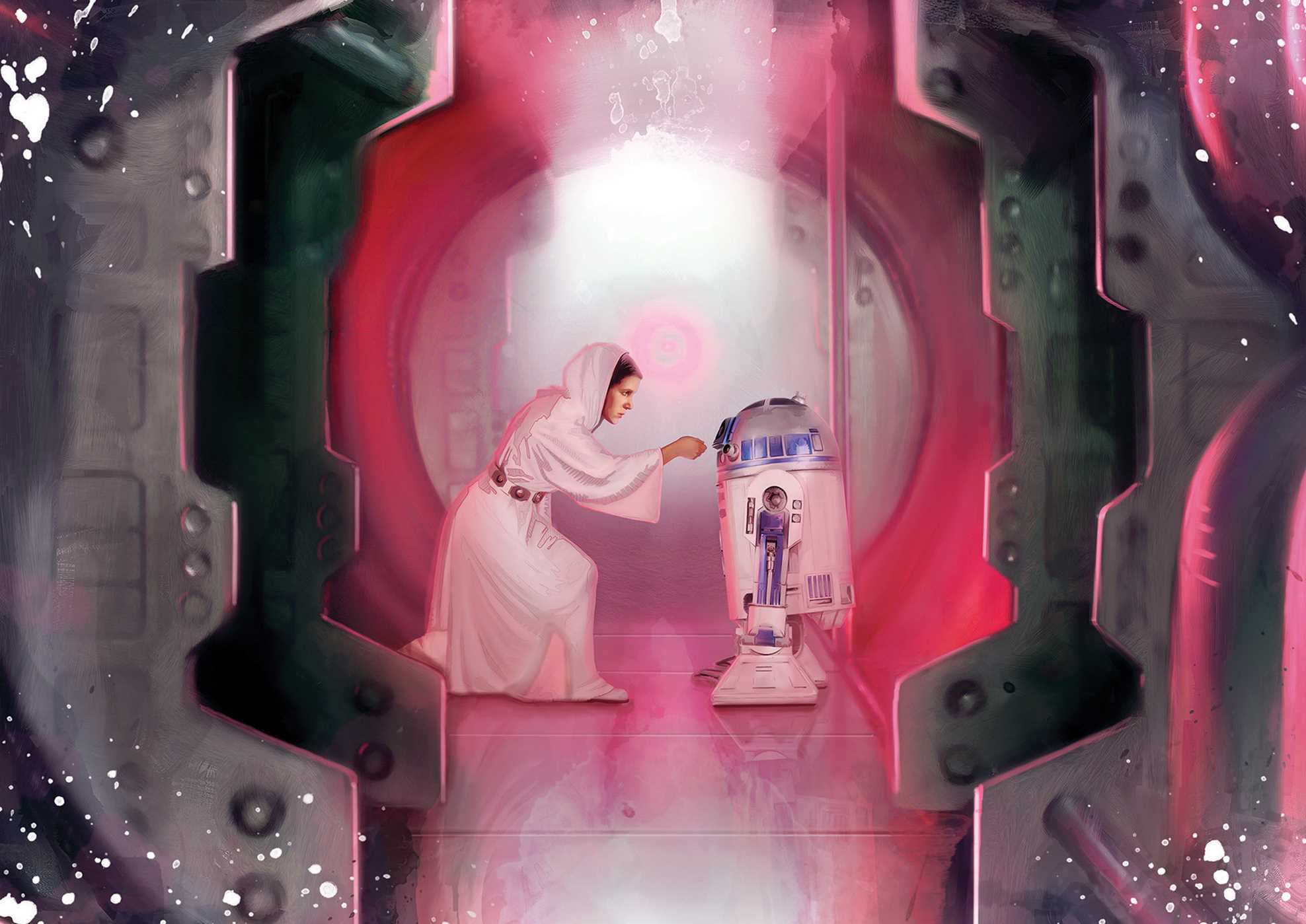 Leia Organa entrusts the future of the Rebel Alliance to R2-D2.