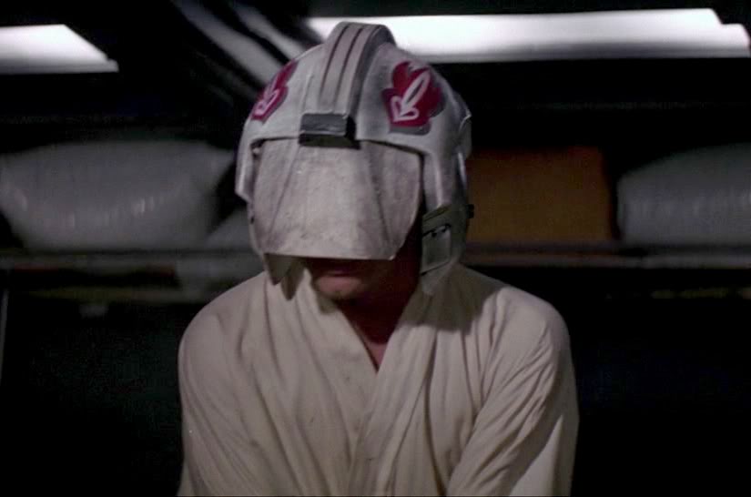 The flight helmets of Republic starfighter pilots were outfitted with blast shields for bombing runs on Ongary IX.