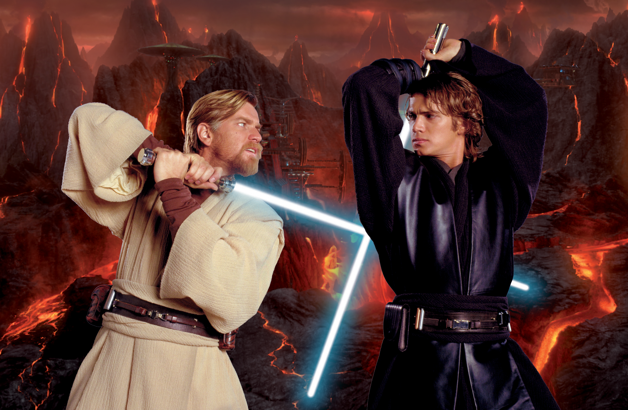 The duel between Obi-Wan Kenobi and Darth Vader was a fight between former friends who became sworn enemies.