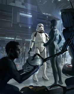 Clone stormtroopers wore Phase II clone trooper armor until the development of the Imperial stormtrooper armor.