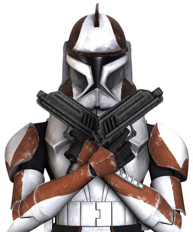 Ponds was equipped with Phase I clone trooper armor and dual DC-17 blaster pistols.