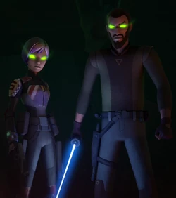 Sabine Wren and Kanan Jarrus, possessed by the Nightsisters.