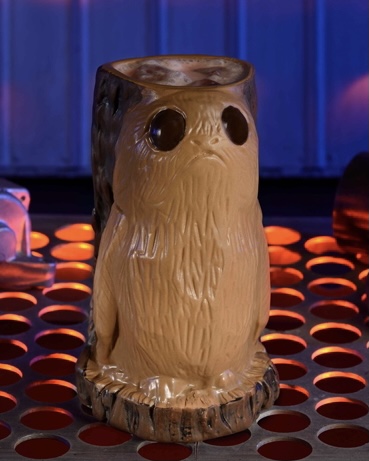 A souvenir porg mug comes with the purchase of a Cliff Dweller at Oga's Cantina.