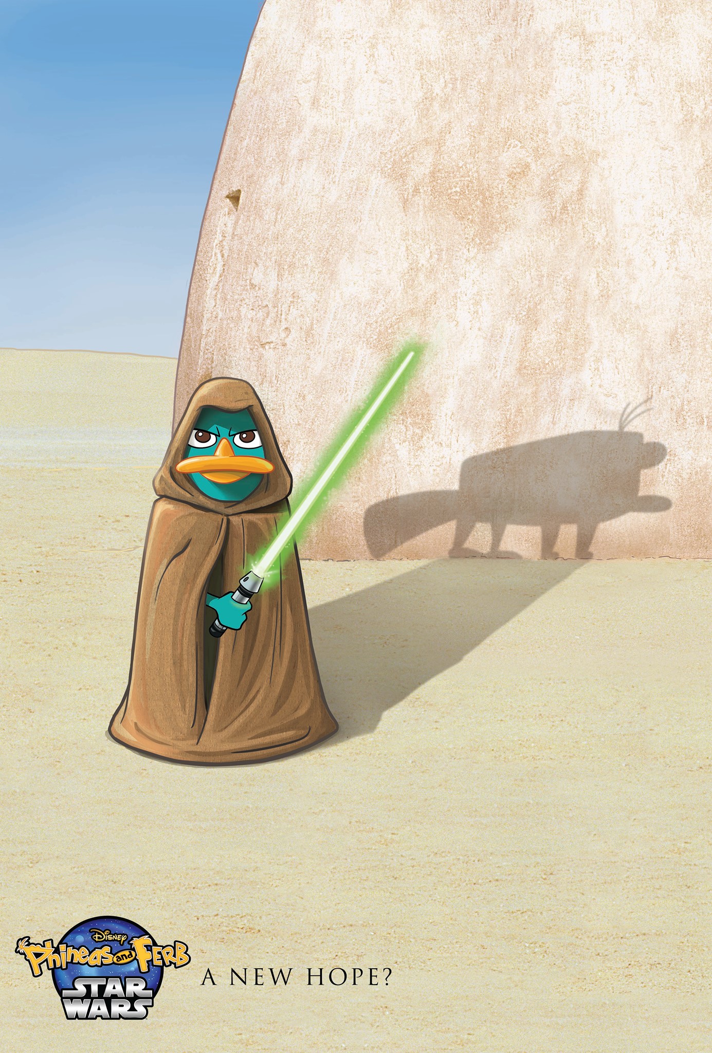 Perry depicted as a Jedi in a promotional poster