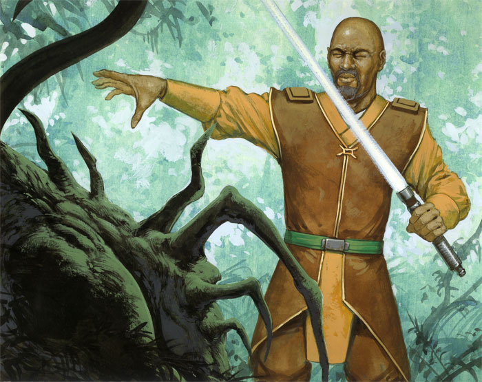 Jolee Bindo using Beast Control on a creature on Kashyyyk.