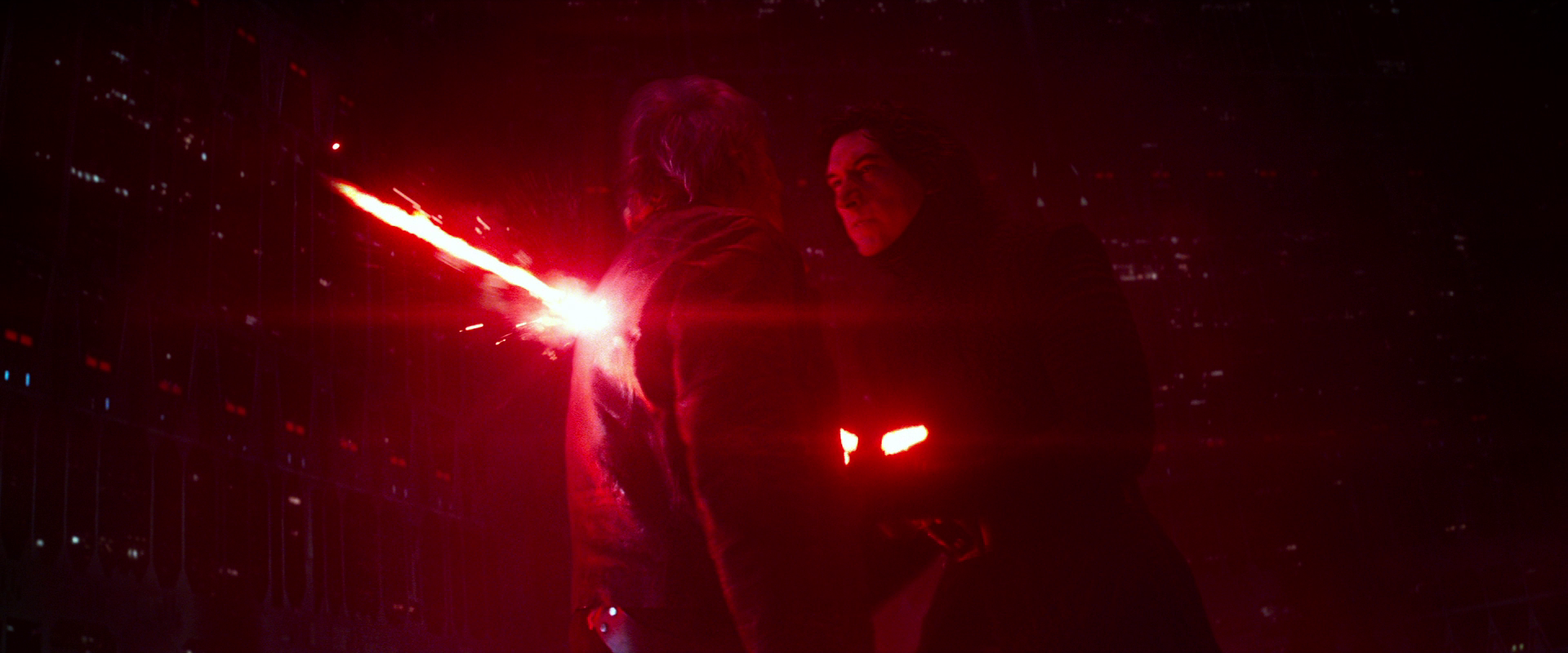 Ren used his lightsaber to end the life of his father, Han Solo, taking a pivotal step in his journey toward the dark side.