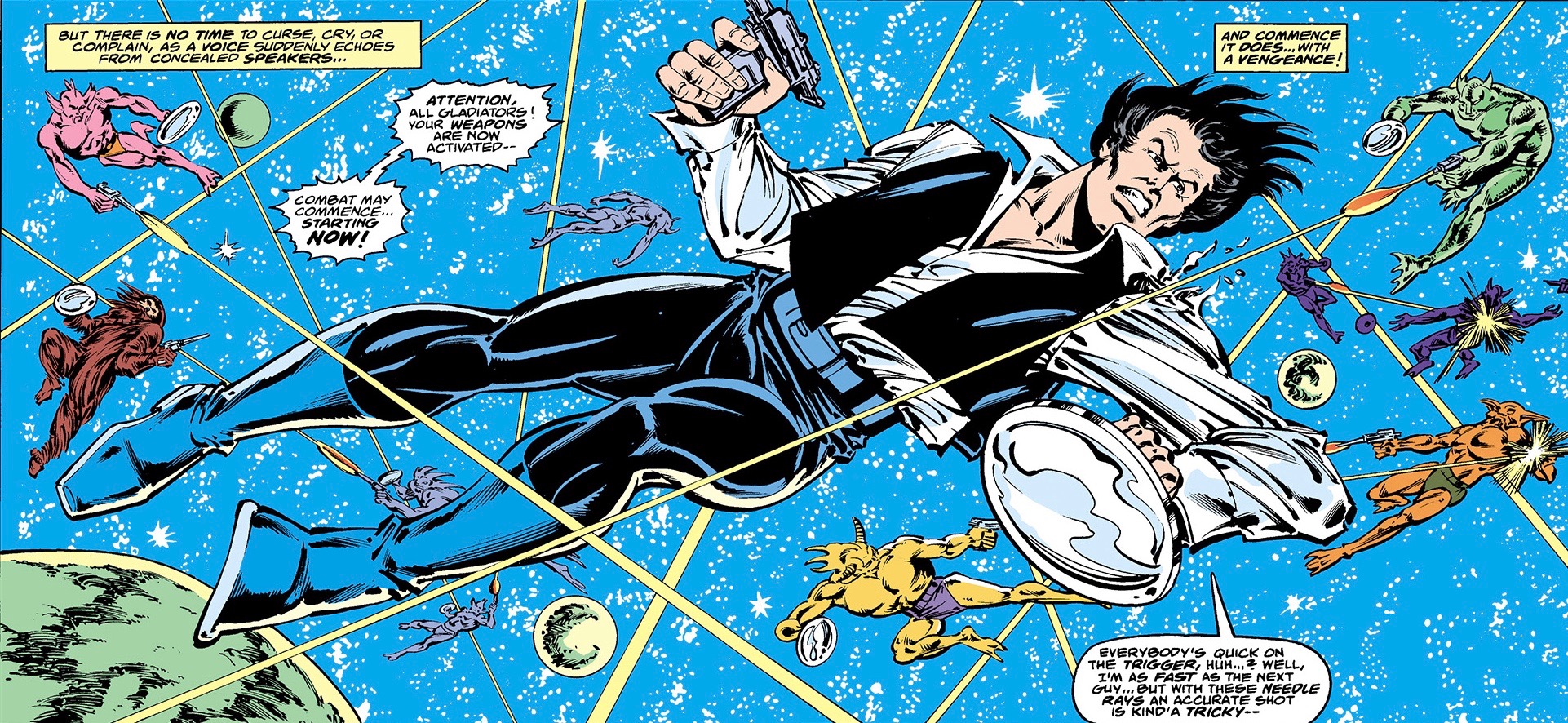 Han Solo competes in a zero-gravity main event in the Big Game.