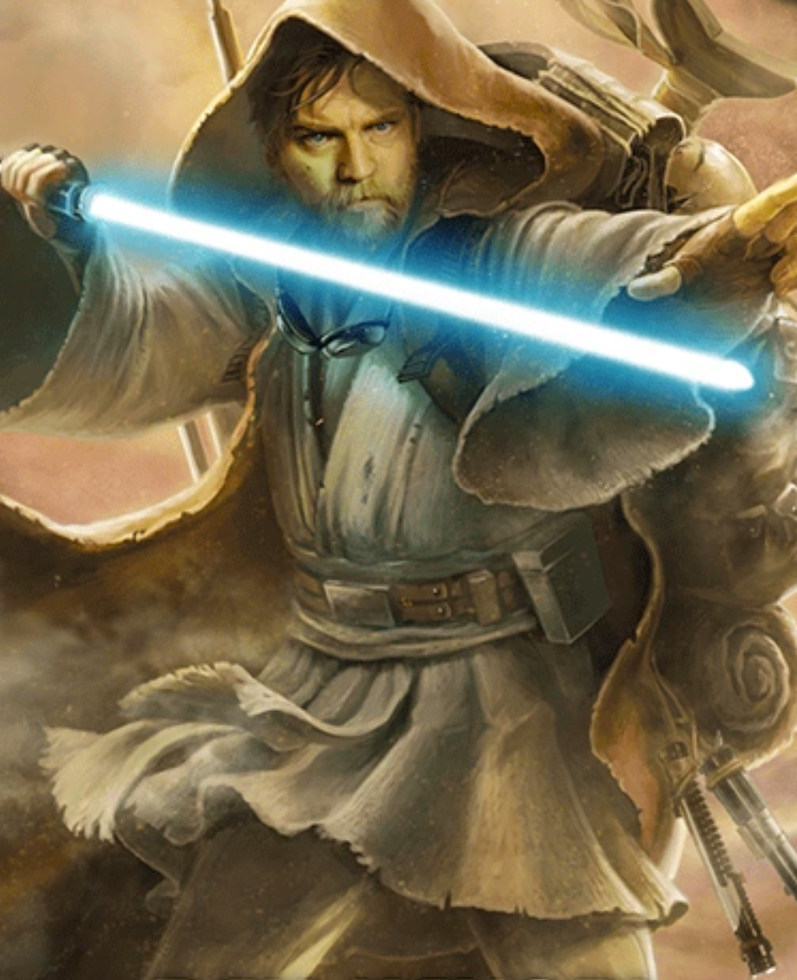 Jinn's lightsaber (bottom right) was taken with Kenobi while he was in exile.