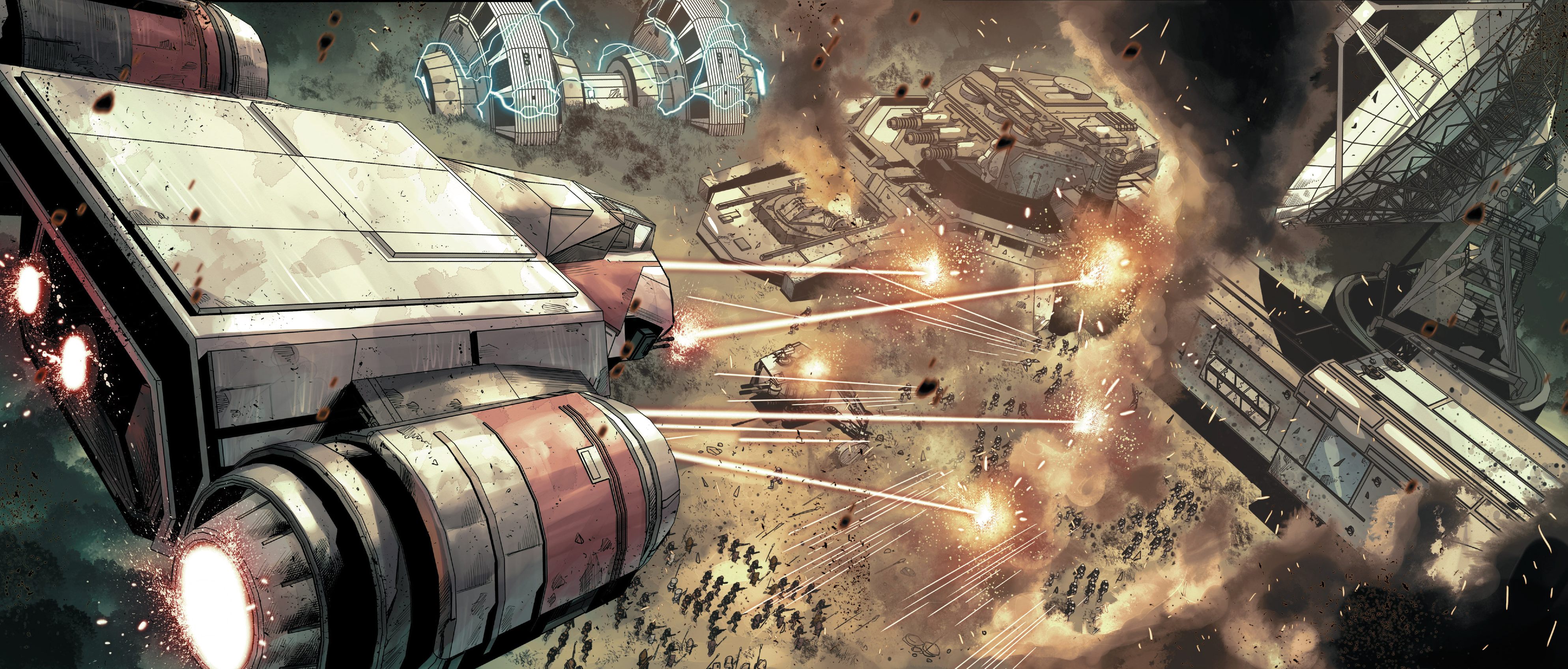 Bey piloted the assault craft during the attack on the Imperial outpost.