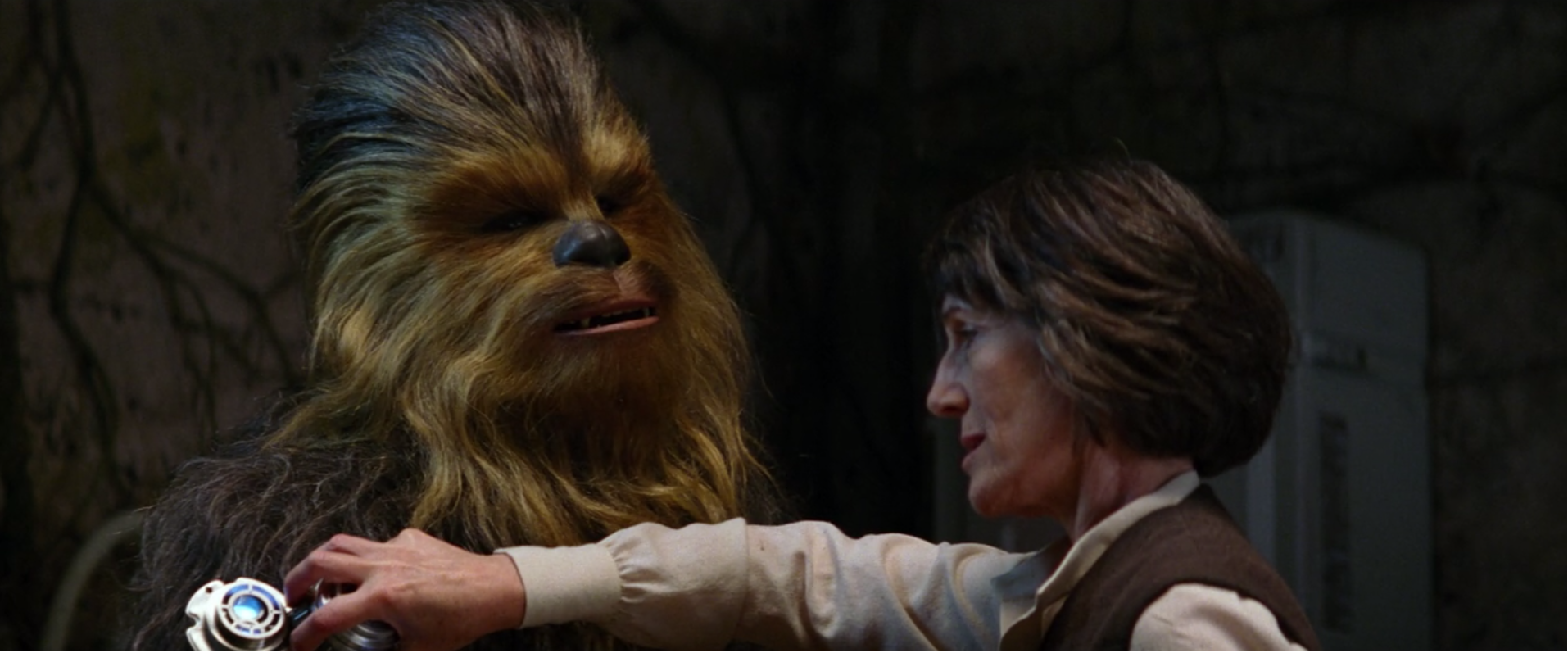 Kalonia treating the Wookiee Chewbacca