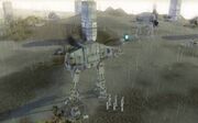 AT-AT útočí na rebely.