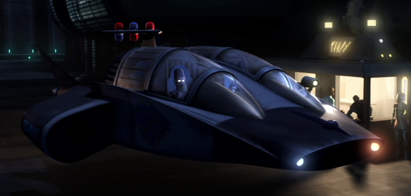 A Coruscant Police speeder